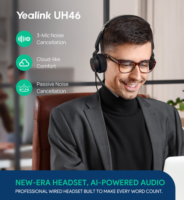 Yealink headset wired USB noise cancelling USB-c/a uh46 dual teams, , medium-null