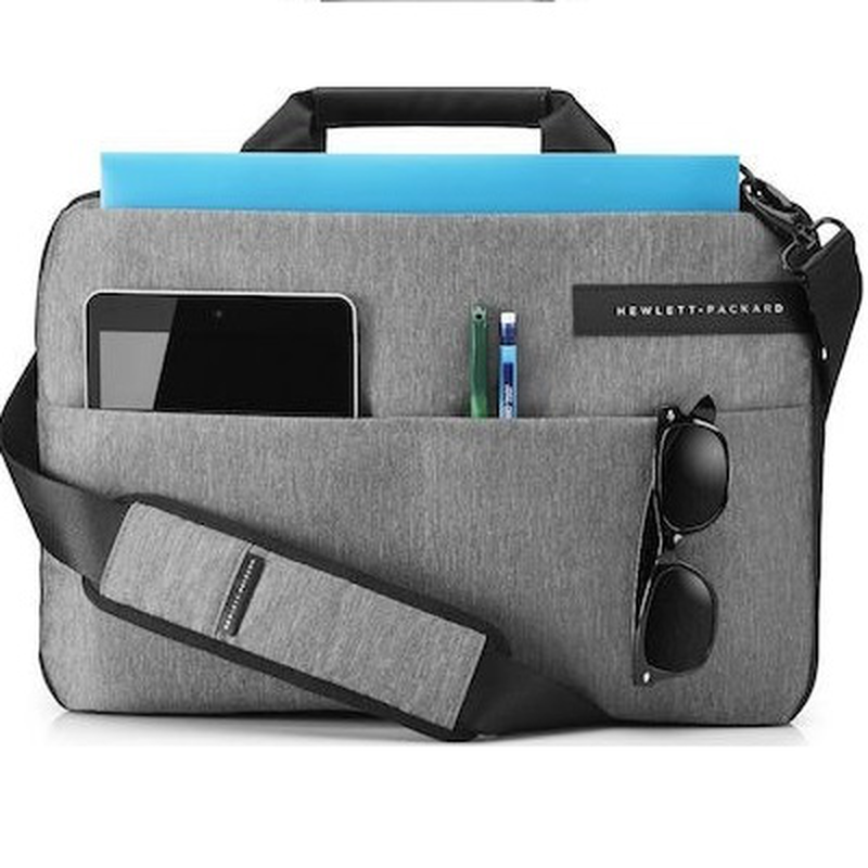 Hp notebook 17.3 carry case slim topload detachable shoulder strap, robust carrying handles grey-null