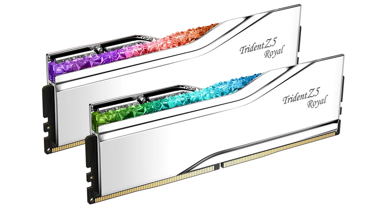 G.skill trident z5 royal 32GB (2&times;16GB) ddr5-6400 cl32 intel xmp desktop memory kit &ndash; 1.40v, silver-null