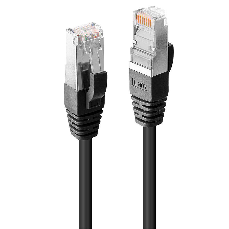 Lindy premium - patch cable - rj-45 (m) to rj-45 (m) - 15 m - sftp - cat 6 - halogen-free, molded - black-null