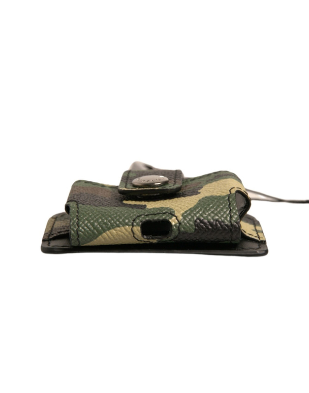 Multicolor camouflage leather metal AirPods case-null