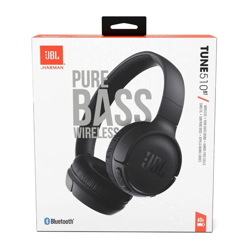 Jbl tune 510bt wireless headphones bluetooth with 40 operating hrs black, , medium-null