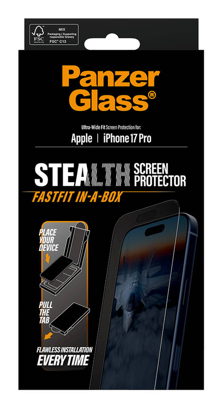 Panzerglass / screen protector for mobile phone / uwf stealth, en / glass / frame colour black / for apple iPhone 17 pro, , medium-null