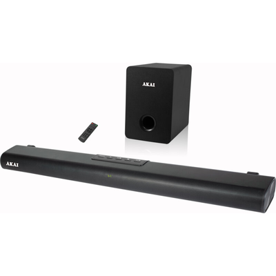 Akai asb-7wsw  soundbar and subwoofer with bluetooth, USB, AUX-in, optical and FM – 120w rms