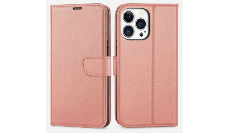 Rosegold flip phone cover &ndash; flip wallet case with card holder iPhone 16, , medium-null