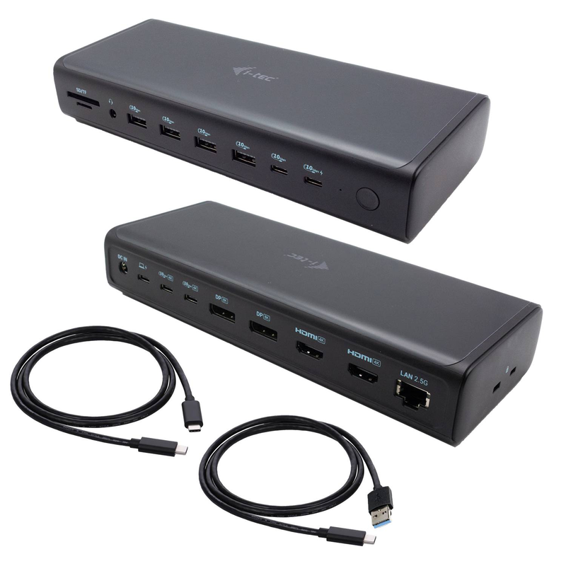 I-tec ca6monitordockpd USB-c docking station 6x 4k60 displaylink 2x HDMI 2x dp 2x USB-c 2.5GBe 140w pd black-null