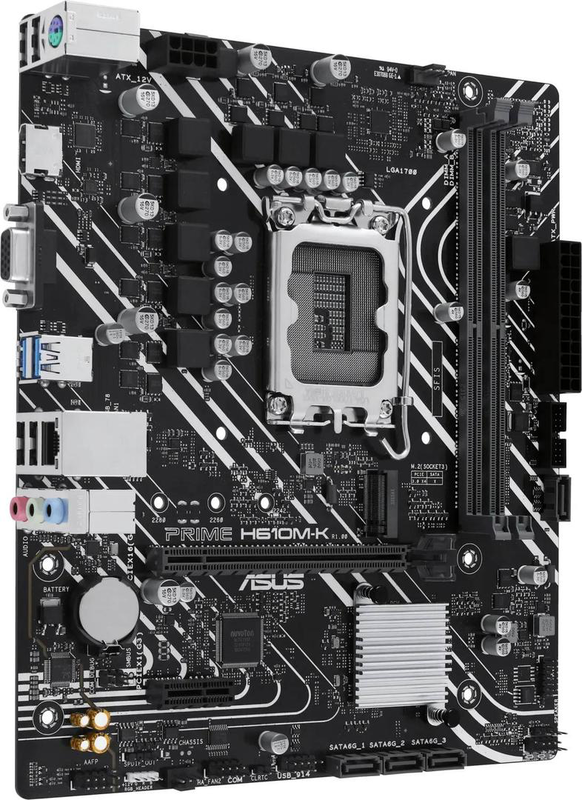 Asus prime h610m-k ddr5 micro-atx motherboard lga 1700 intel h610 pcie 4.0 m.2 HDMI vga gbe lan black-null
