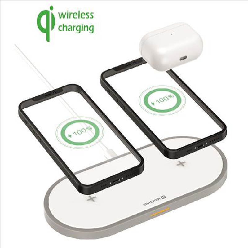 Swissten wireless 2 in 1 charger 20w white, , medium image number null