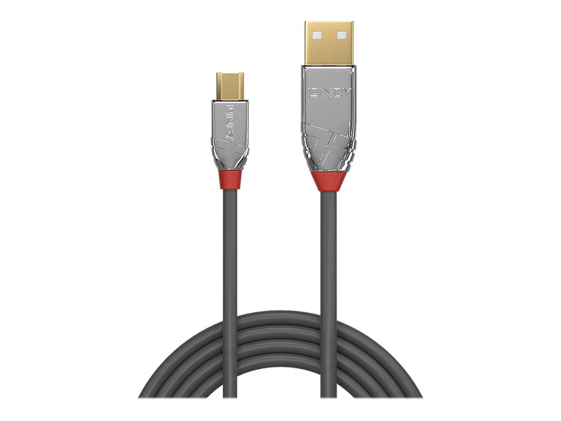 Lindy cromo - USB cable - USB (m) to micro-USB type b (m) - USB 2.0 - 1 m - round - grey-null