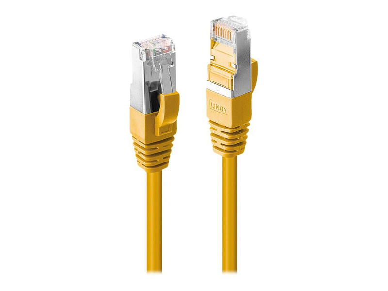 Lindy - patch cable - rj-45 (m) to rj-45 (m) - 3 m - 6.2 mm - s/ftp - cat 6 - halogen-free, snagless - yellow-null