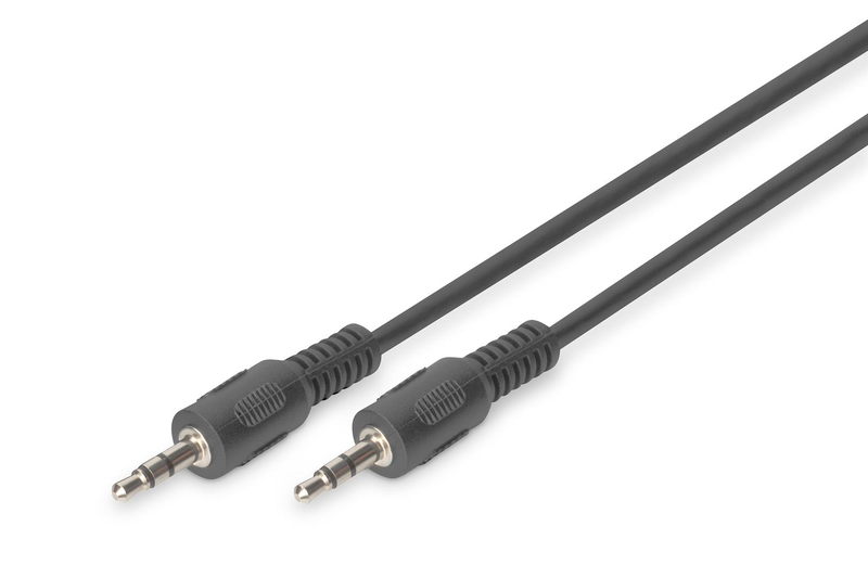 Assmann - audio cable - mini-phone stereo 3.5 mm male to mini-phone stereo 3.5 mm male - 2.5 m - shielded - black - molded-null