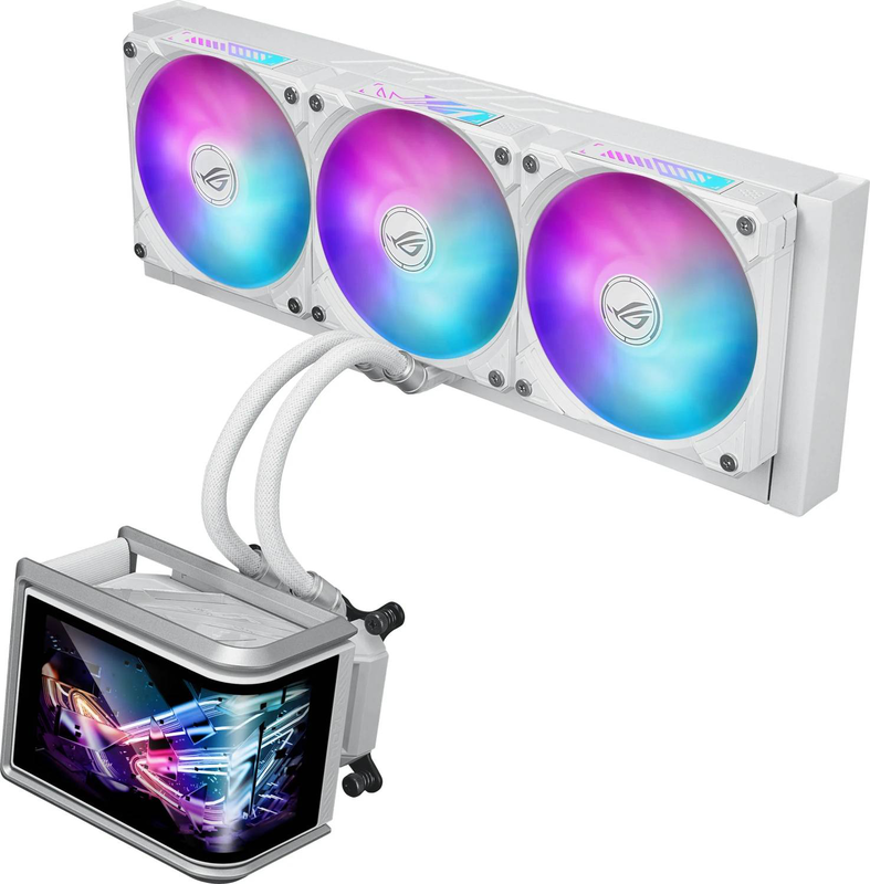 Asus rog ryuo iv slc 360 argb white edition aio liquid CPU cooler 360mm 6.67 inch amOLED aura sync lga1700 1851 am5 am4-null