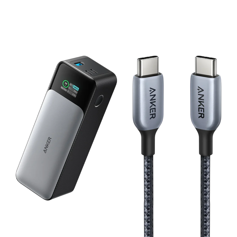 Anker 737 power bank (powercore 24K) and Anker 765 USB-C to USB-C cable, , medium-null