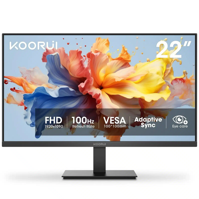 Koorui monitor 21.5"  FHD  100hz vga/HDMI 3yw e2212f, , medium-null