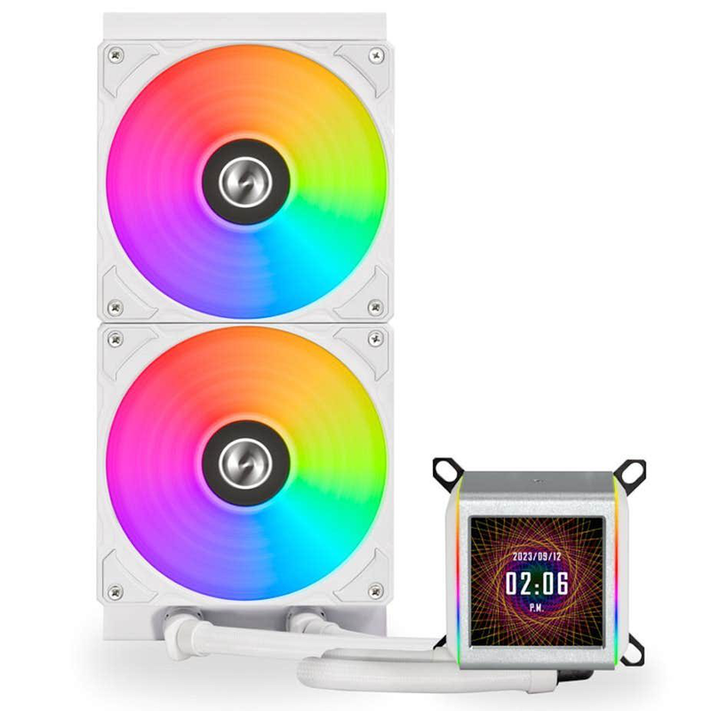Lian li galahad II lcd 280 aio CPU liquid water cooler with argb fans-null