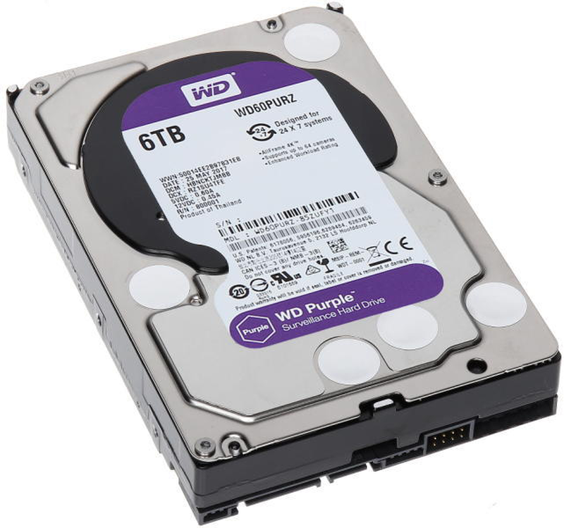 Wd 6TB purple surveillance HDD - sata 6GB/s, 64 mb-null
