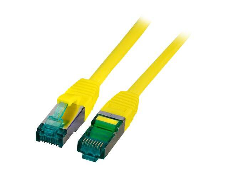 Efb-elektronik / patch cable / rj-45 (m) to rj-45 (m) / 1.5 m / 6 mm / sftp / cat 6a / ieee 802.3af/ieee 802.3at/ieee 802.3bt / halogen-free, molded, snagless, silicone-free / yellow-null