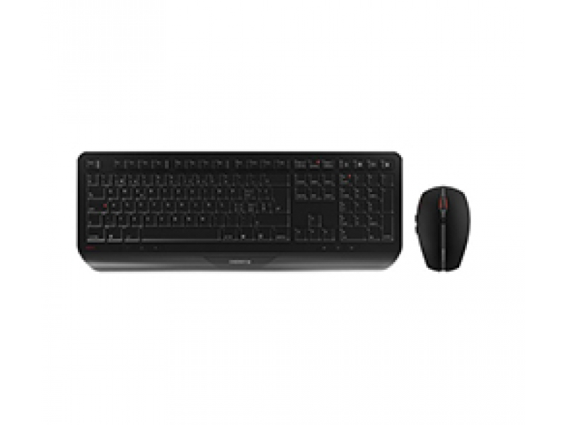 Cherry Gentix desktop - keyboard and mouse set - wireless - 2.4 GHz - german - black, , medium-null