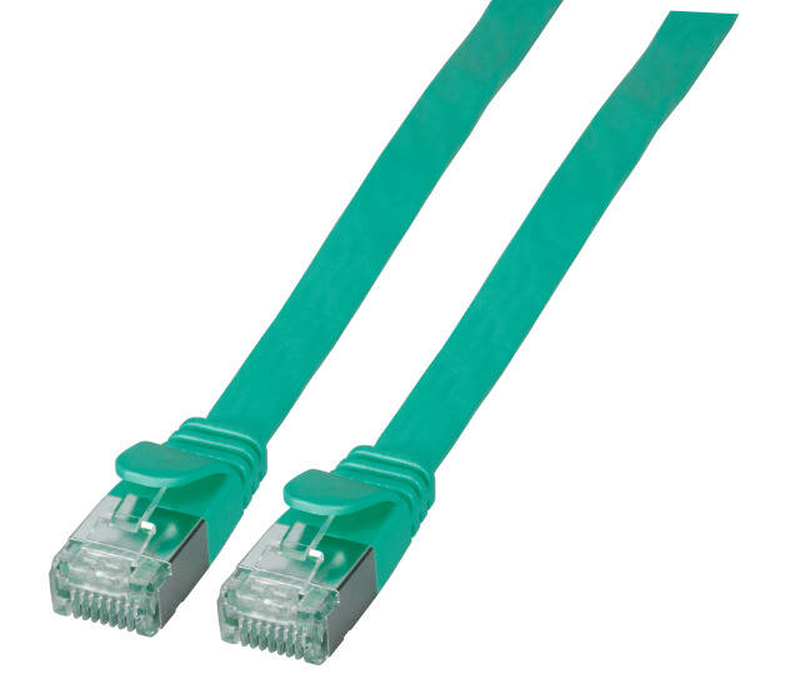 Efb-elektronik patch cable rj-45 (m) to rj-45 (m) 15 cm / u/ftp / cat 6a / molded, snagless, flat / green-null