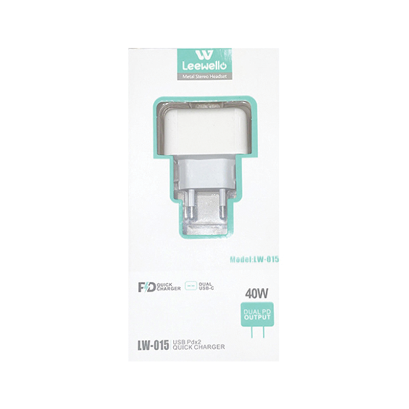 Leewello lw-015 | USB charger without cable 40w white, , medium-null