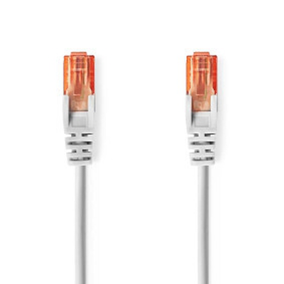 Cat6 network cable rj45 male rj45 male u/utp 30.0 m round pvc grey label, , medium