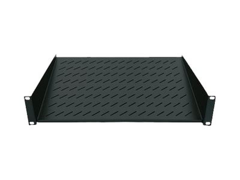 Intellinet 19" cantilever shelf, 2u, 2-point front mount, 250mm depth, black - rack shelf - black, ral 9005 - 2u - 19", , medium-null