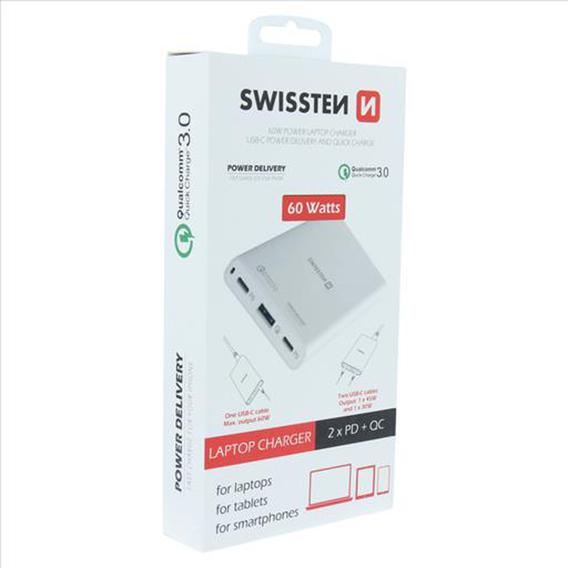 Swissten travel charger 60w pd3.0  qc4 pps, , medium image number null