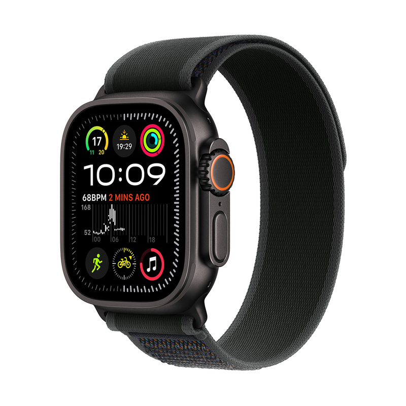 Apple watch ultra 2 GPS + cellular 49mm black titanium case with black nylon loop - m/l-null