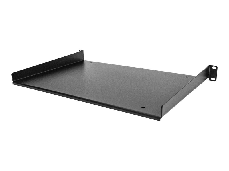 Startech.com 1u fixed server rack mount shelf, 12in deep steel universal cantilever tray for 19" av/data/network equipment rack with cage nuts & screws, 55lbs weight capacity, 12" deep - 1u network rack shelf - rack shelf - 1u - 19", , medium-null