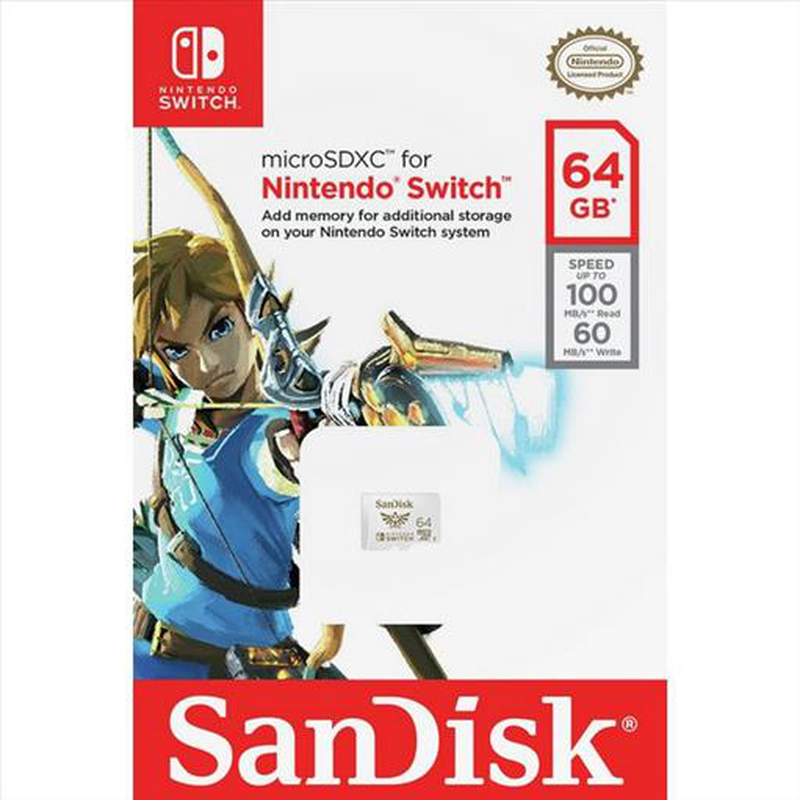 Sandisk micro sd 64GB 100mb/s for nintendo switch, , medium-null