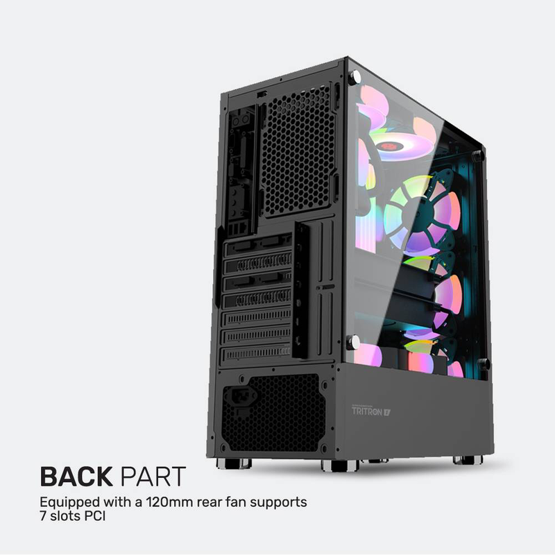 Armaggeddon gaming case atx 3xargb tritron 3 black, , medium-null