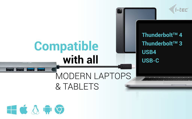 I-tec c31nanohdm2docpd USB-c metal nano docking station dual HDMI 4k gigabit lan 4x USB-a USB-c 100w pd silver-null