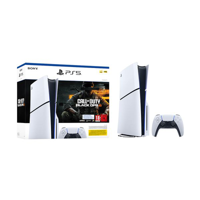 Playstation 5 slim edition & call of duty: black ops 6, White-black, medium