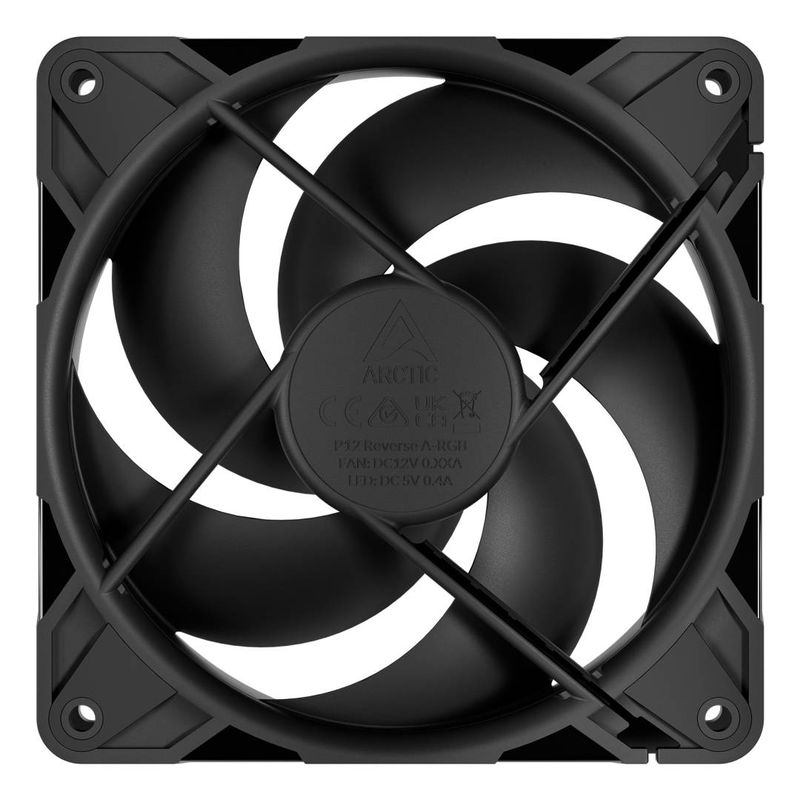 Arctic freezer p12 pro reverse - 120 mm a-rgb pwm fan with cable splitter, fan, 12 cm, 124 m&sup3;/h, black, , medium-null