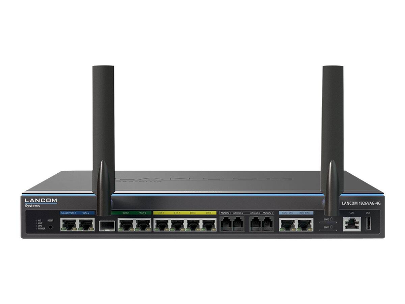 Lancom 1926vag-4G vpn router dual vdsl super vectoring g.fast sfp dual-sim lte 4-port gbe isdn voip sd-wan-null
