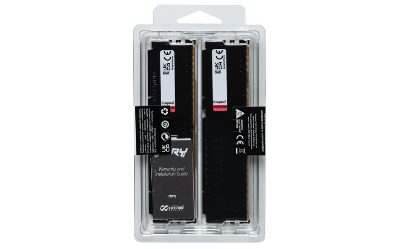 Kingston fury beast - ddr5 - kit - 16GB: 2 x 8GB - dimm 288-pin - 6000 mhz / pc5-48000 - cl30 - 1.4 v - unbuffered - on-die ecc - black-null