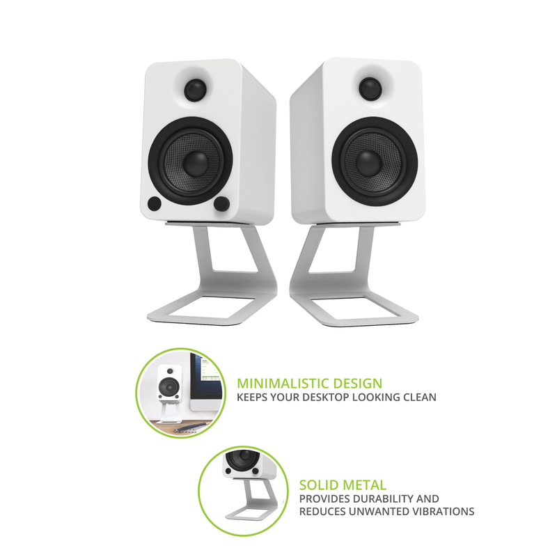 Kanto se4 elevated desktop speaker stands for midsize speakers - white, pair-null