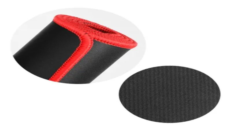 Gaming mouse and keyboard pad 700 x 300 x 3 mm black with red stitching, , medium-null