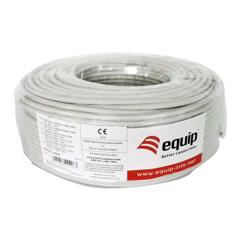 Equip / bulk cable / cat.5e f/utp installation cable, pvc, 100m, grey-null