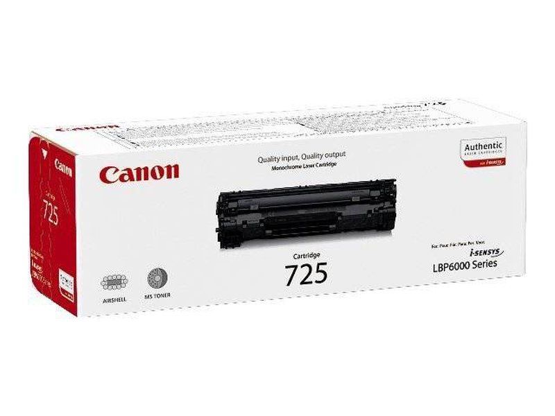 Canon 725 3484b002 black original toner cartridge 1600 pages for i-sensys lbp6020 lbp6030 mf3010-null
