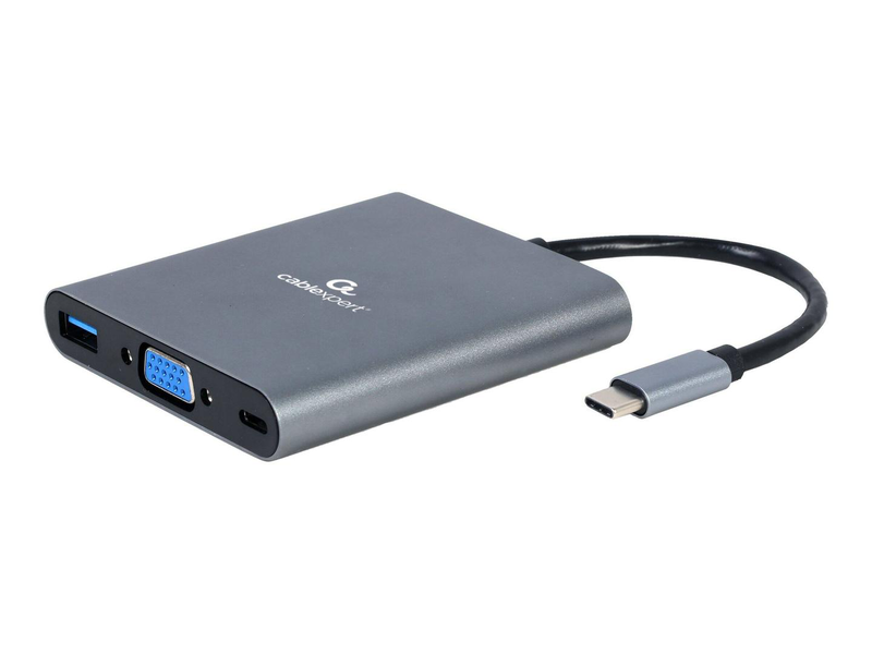 Cablexpert a-cm-combo6-01 USB-c 6-in-1 adapter HDMI 4k vga USB-a sd audio 60w pd grey-null