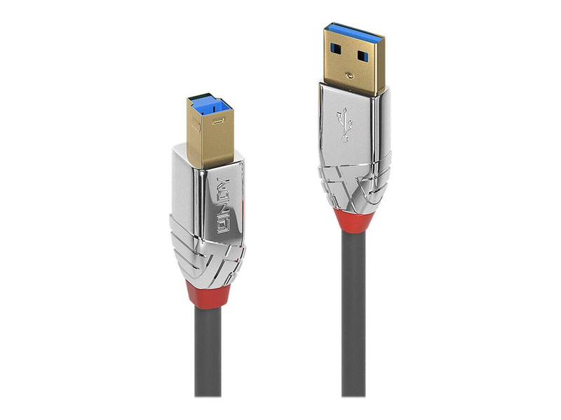 Lindy cromo / USB cable / USB type a (m) to USB type b (m) / USB 3.1 / 3 m / round / grey-null