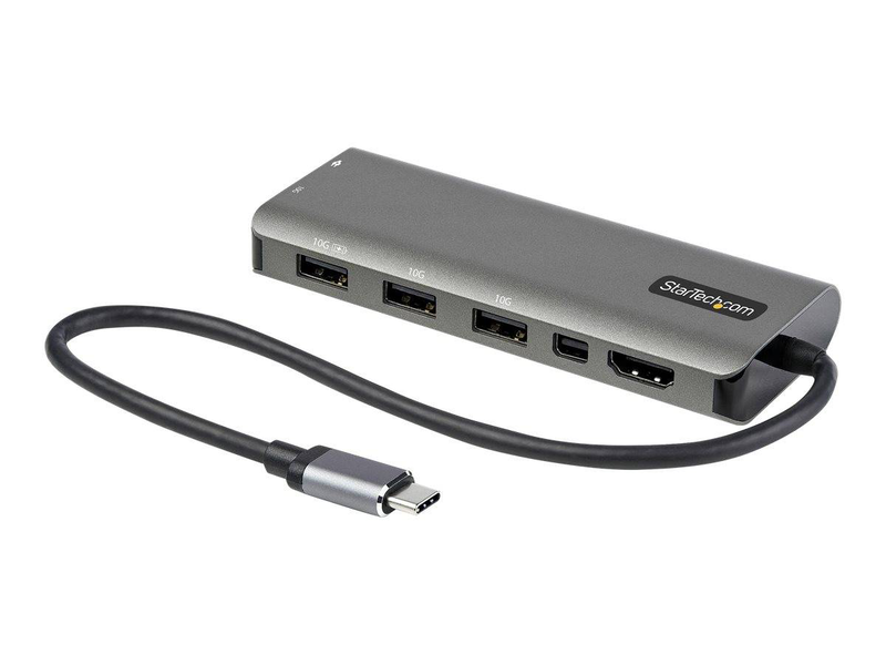 Startech dkt31cmdphpd USB-c multiport adapter HDMI or mini displayport 4k 60hz 100w pd 4-port 10GBps USB hub grey-null