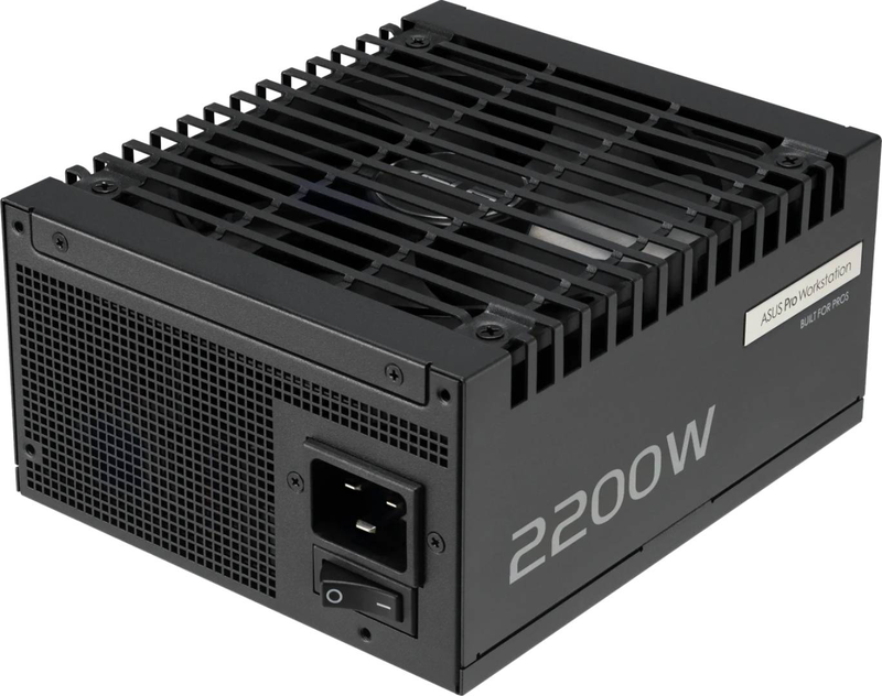 Asus pro ws 2200w platinum psu atx 3.1 pcie 5.1 80+ platinum modular quad 12v-2x6 ai workstation black-null
