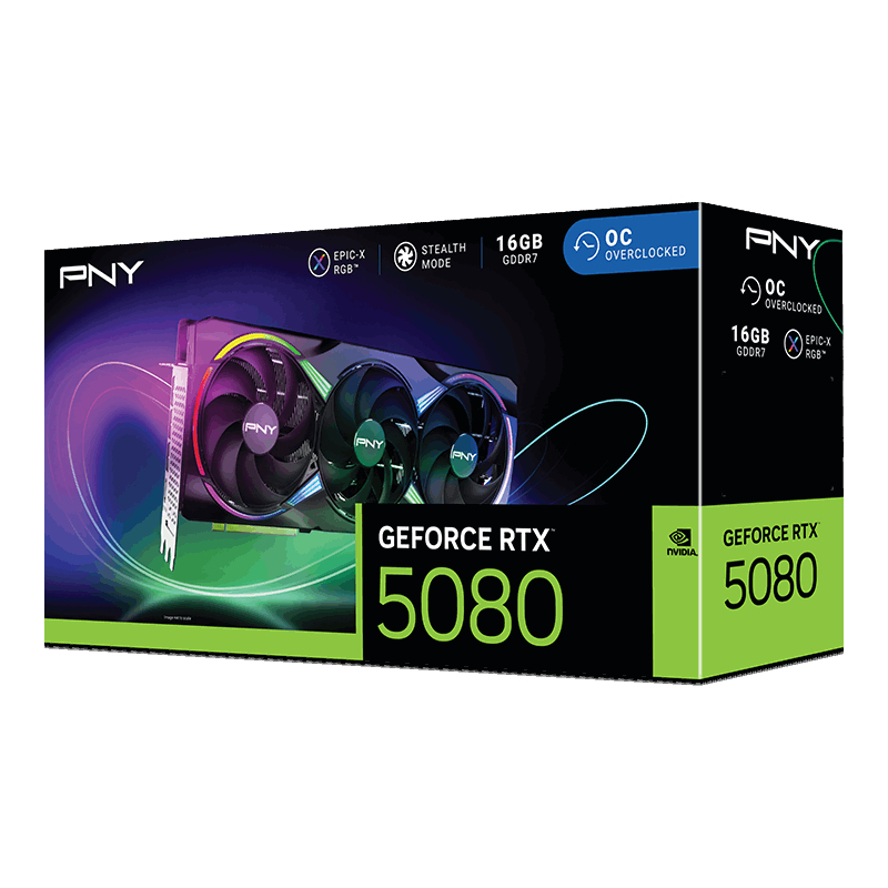 Pny geforce RTX 5080 argb oc 16GB gddr7 | pcie 5.0 x16 graphics card, , medium-null