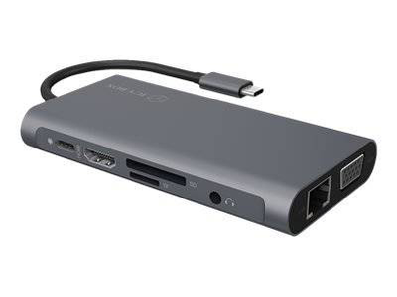 Icy box ib-dk4040-cpd 10-in-1 USB-c docking station 4k HDMI vga gigabit ethernet 100w pd 3x USB 3.0 card reader audio-null