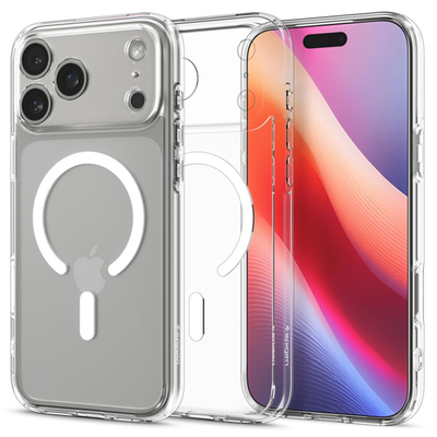 Spigen ultra hybrid MagSafe case for iPhone 17 pro max, Clear, medium