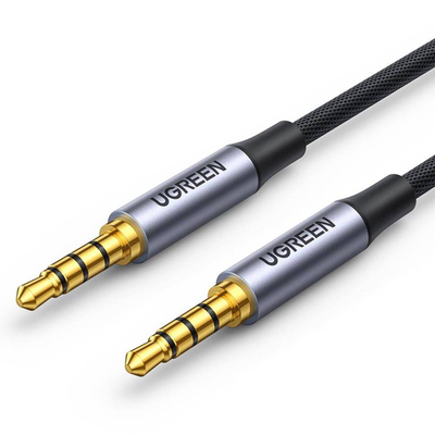 Ugreen av183 mini jack 4 pin cable 3.5mm aux 3m (black), Black, medium