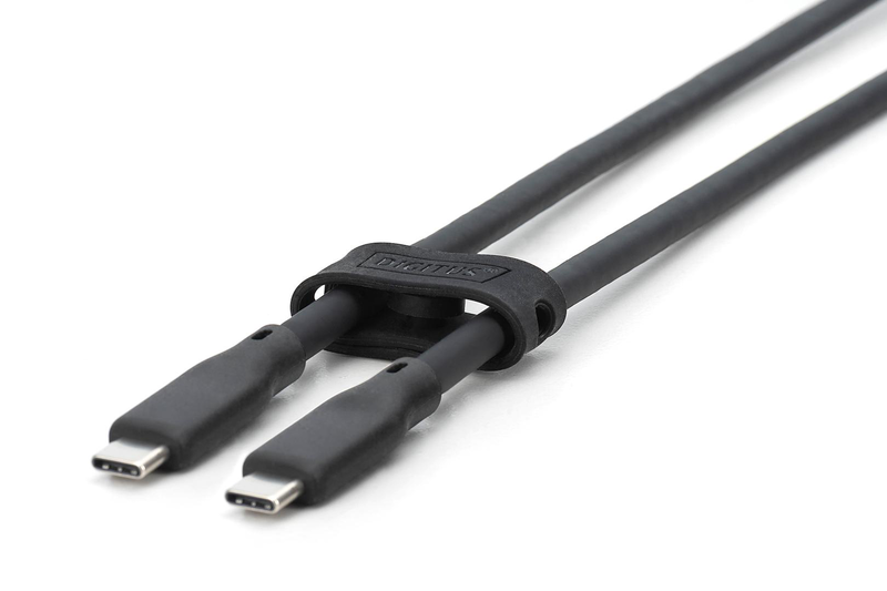 Digitus USB silicone cable, USB 10GBps, 0.5m, black / 0.5 m / USB c / USB c / USB 3.2 Gen 2 (3.1 Gen 2) / 10GBit/s / black-null