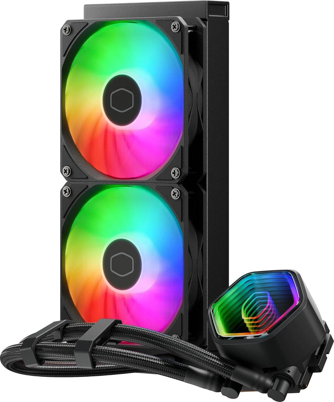 Cooler master masterliquid 240 core II mlw-d24m-a18pa-r1 240mm argb aio liquid cooler infinity mirror black-null